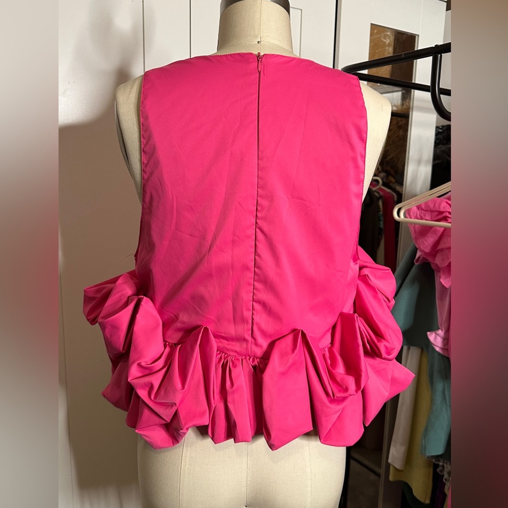 Pink Ruffled Women's Top - Picture 3 of 4